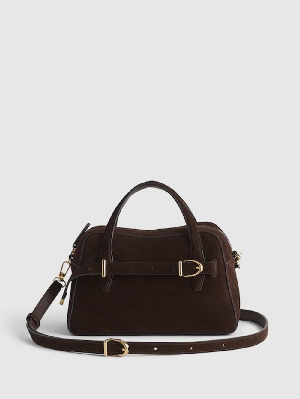 Madewell Mini Suede Crossbody Bag in Carob Color